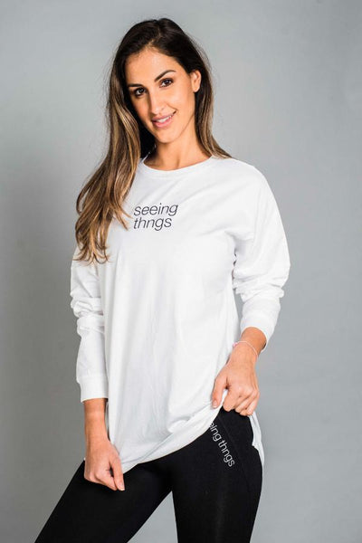 seeing thngs White Long Sleeve Top